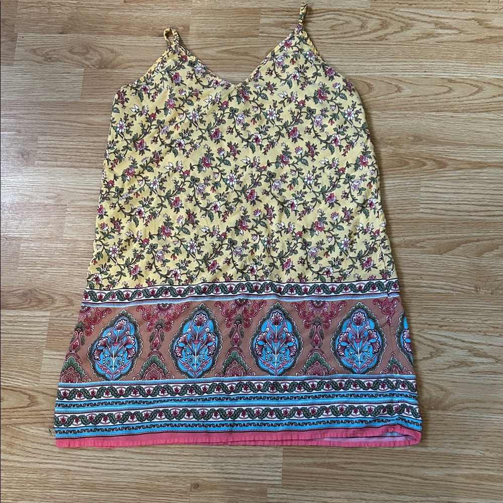 SHEIN Yellow and Pink Floral Dress